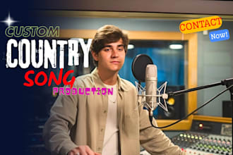 write lyrics and sing your nashville modern country song, male country singer