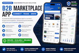 develop a secure b2b marketplace app with vendor management and admin panel