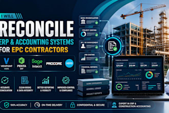 reconcile viewpoint vista penta erp sage intacct procore and xero for epc contra