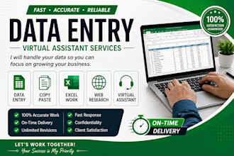 be your professional virtual assistant for data entry and copy paste