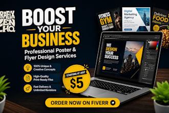 design professional promotional posters and banners