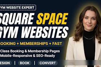 design a squarespace gym website with class booking and membership