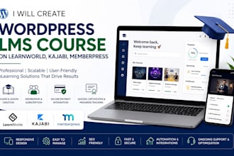 create wordpress lms course on learnworld, kajabi, memberpress