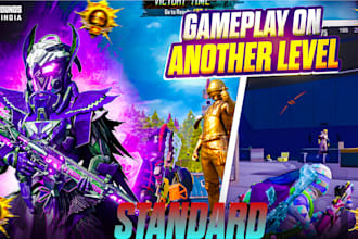 design eye catching bgmi youtube gaming thumbnails