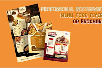 design a professional restaurant menu, food flyer, or brochure