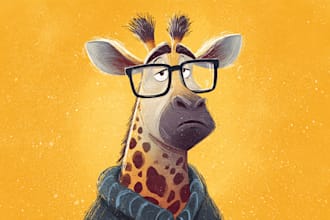 draw cute cartoon animal characters or mascot