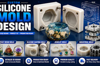 design custom resin mold epoxy mold and silicone casting mold