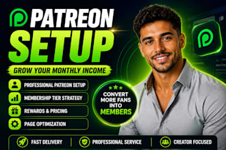set up a professional patreon page and management