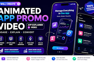 create animated app promo video, app explainer video, and mobile app demo