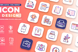 design custom app icons, icon sets for mobile, web, and saas