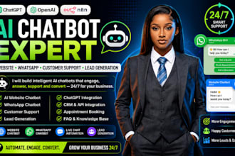 build ai chatbot for website, whatsapp, customer support and lead generation