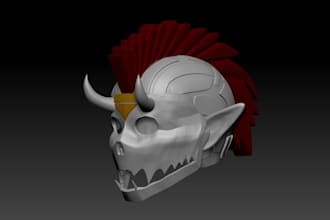design 3d cosplay helmet, armor and haloween mask stl for 3d printing