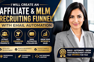create an affiliate and MLM recruiting funnel with email automation