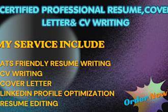 write resume, CV, cover letter, and linkedin profile