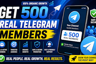 get 500 real telegram members for your channel