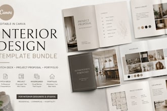 design your canva editable interior design pitch deck project proposal portfolio