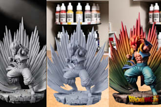 sculpt resin print and paint anime figure warhammer miniature painting mini toys