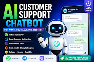 build an ai customer support chatbot for whatsapp, telegram, websites