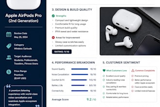 provide a professional, detailed, and unbiased product review