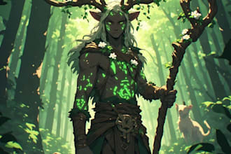 illustrate your custom dnd character and fantasy hero