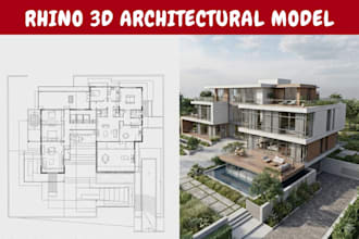 create rhino 3d architectural model, autocad to rhino conversion, site rendering
