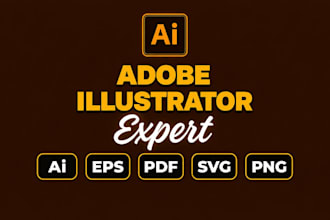 deliver adobe illustrator work in eps, pdf, ai, svg, png
