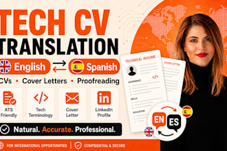 translate and proofread your tech CV and cover letter in english or spanish