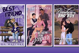 design romance book cover illustration amazon kdp ebook cover character design