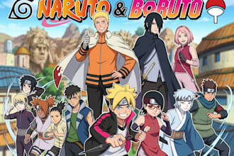 draw your portrait in naruto boruto anime style