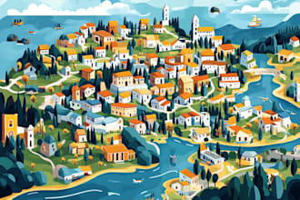 draw vector map in illustrator