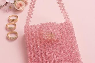 exquisite handmade crystal and pearl bag design