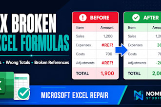 fix excel formulas, errors, and broken spreadsheets