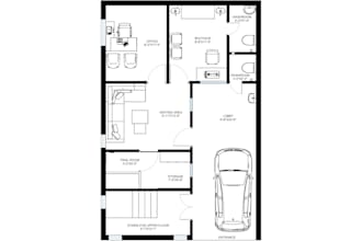 create black and white autocad 2d floor plans