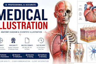 do professional medical illustration,anatomy diagram and scientific illustration