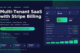build a multi tenant saas web application with stripe payments