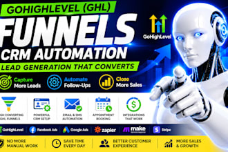 design and build gohighlevel ghl funnel with crm automation lead generation