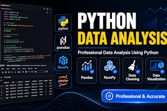 perform python data analysis, cleaning, and visualization professionally
