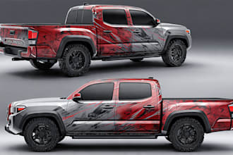 professionally, van, truck, car warp design
