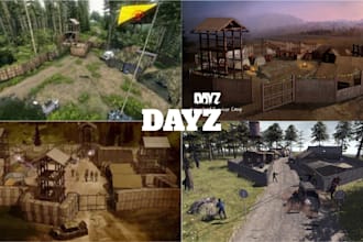 build custom dayz bases,dayz server with factions, traders,boosted loot and map