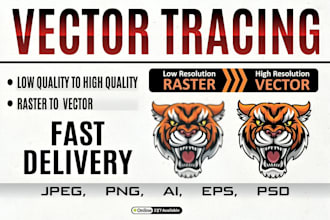 do vector tracing, convert image to vector file, vector logo, vectorize image
