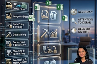 be your expert excel specialist for fast and accurate data entry