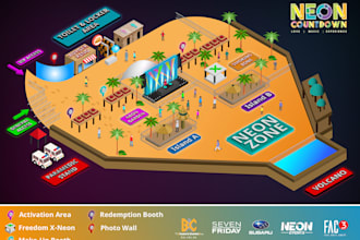 design custom isometric map, vector map, event map illustration