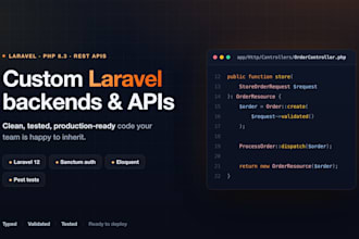 develop a custom laravel backend, rest API or web app