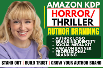 design horror slasher novel, amazon kindle book, author branding, branding kit