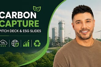 design carbon capture pitch deck, climate tech, esg presentation slides