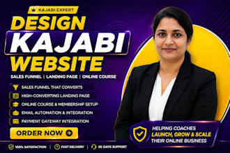 design kajabi coaching website, online course sales funnel landing page