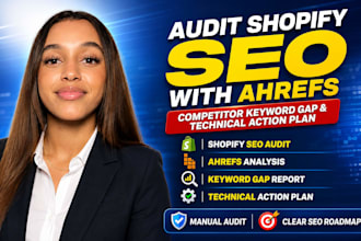 audit shopify SEO with ahrefs, competitor keyword gap and technical action plan