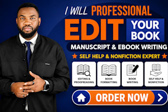 edit your book format your manuscript ebook writter and self help nonfiction