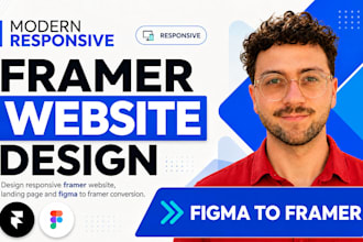 design responsive business framer website, landing page figma to framer develper
