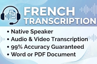 french transcription specialist for audio and video